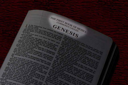 Bible, Book of Genesis, Book Title Highlightedの写真素材