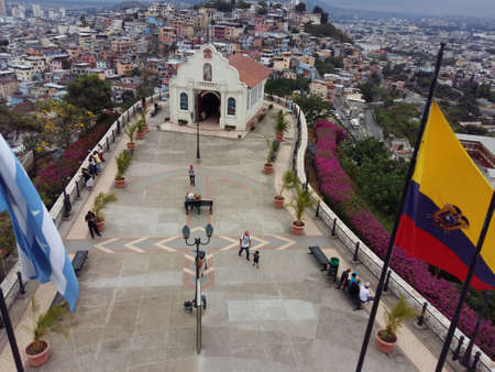 Church Cerro Santa Ana, City of Guayaquil, Ecuadorのeditorial素材