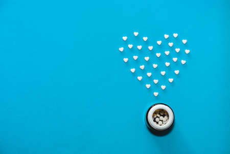 The figures of pills on the backgroundの写真素材