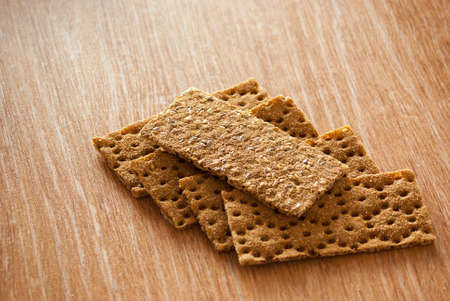 Crackers on tableの写真素材