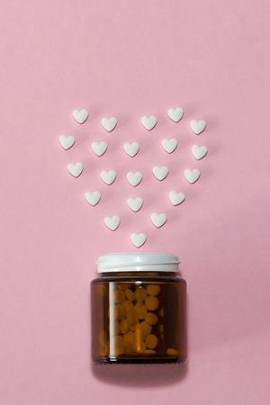 The figures of pills on the backgroundの写真素材