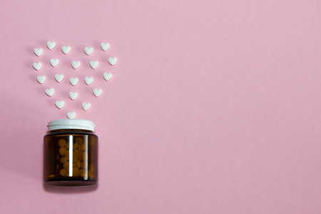 The figures of pills on the backgroundの写真素材