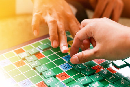 Students are playing math games.