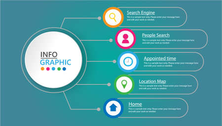 Vector template for presentation. infographic mapのイラスト素材