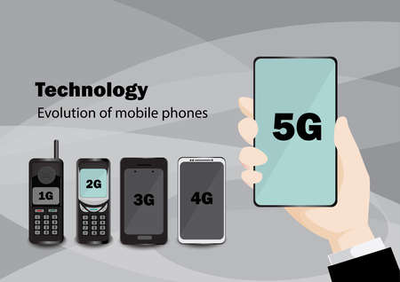 Technology in using phonesのイラスト素材