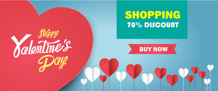 The blue background has a large heart shape alternately used for the Valentine's Day website banner.のイラスト素材