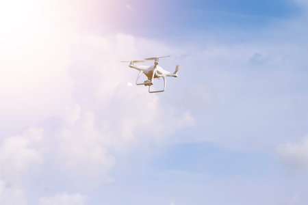 Drone flying in the sky