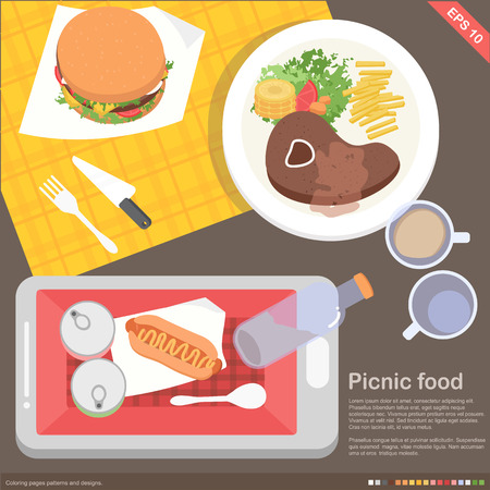 flat design - mobile application cooking and food conceptのイラスト素材