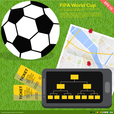 flat design - mobile application soccer conceptのイラスト素材