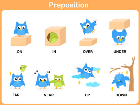Preposition of motion for preschoolのイラスト素材