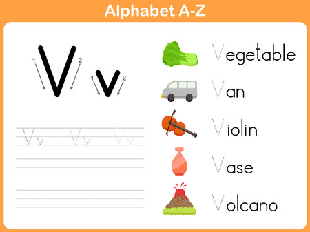 Alphabet Tracing Worksheet: Writing A-Zのイラスト素材