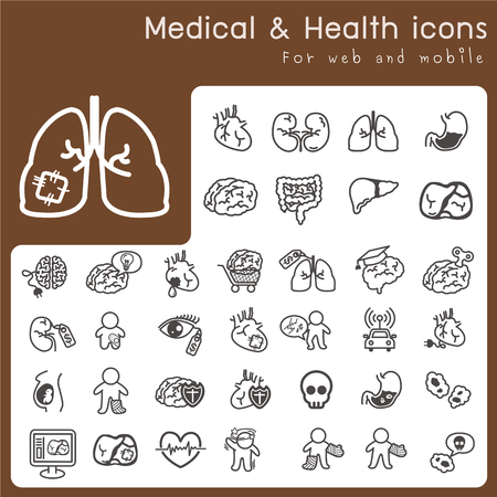 Set of icons for health and medicalのイラスト素材
