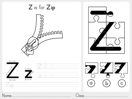 Alphabet Tracing Worksheet: Writing A-Zのイラスト素材