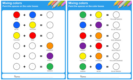 Mixing color - paint the space on the color wheelのイラスト素材