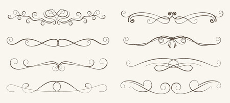Vector set of decorative elements,  frame and line vintage styleのイラスト素材