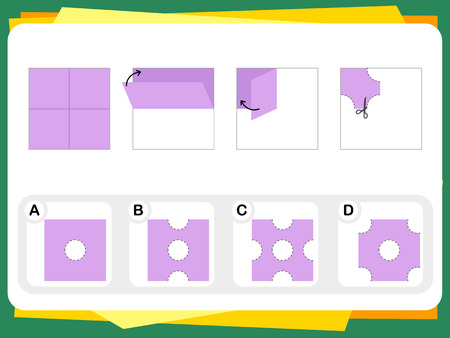 Practice Questions Worksheet for Education and IQ Test [Answer is C] Vector illustration.のイラスト素材