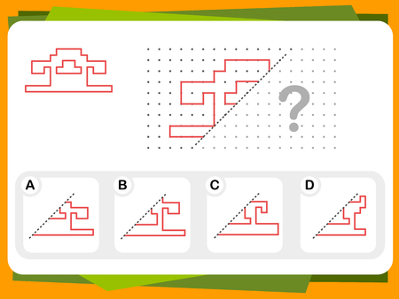 Practice Questions Worksheet for Education and IQ Test [Answer is A] Vector illustration.のイラスト素材