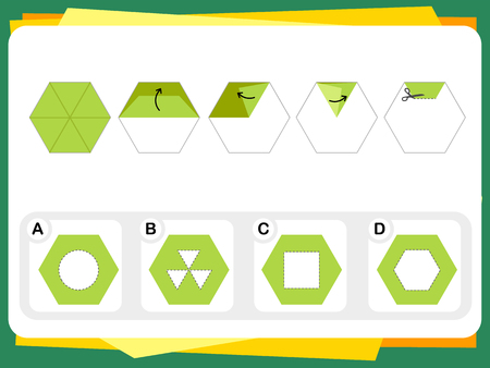 Practice Questions Worksheet for Education and IQ Test [Answer is D] Vector illustration.のイラスト素材