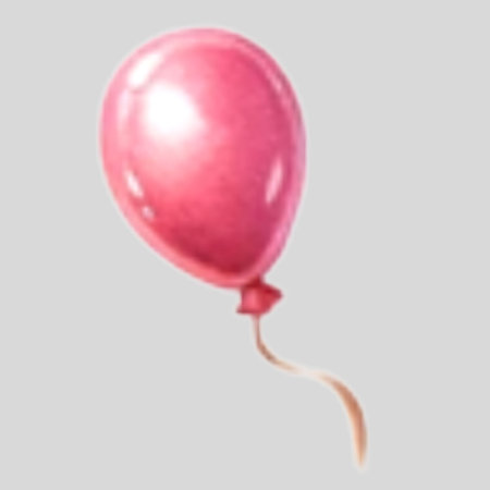 Pink balloon on a grey background. 3d rendering, 3d illustration.の素材