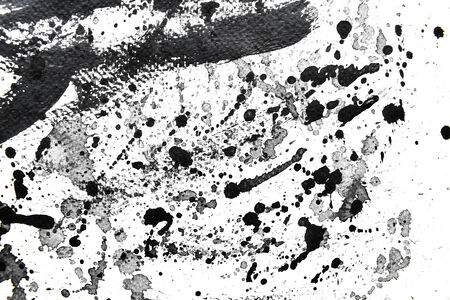 Background splash black on paper. Creative abstract art from ink and watercolor.の写真素材