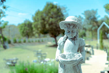 lovely cupid statue at the parkの写真素材