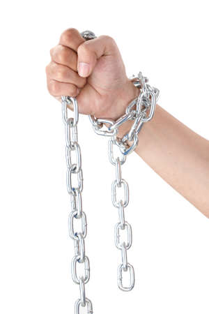 Chain in handの写真素材