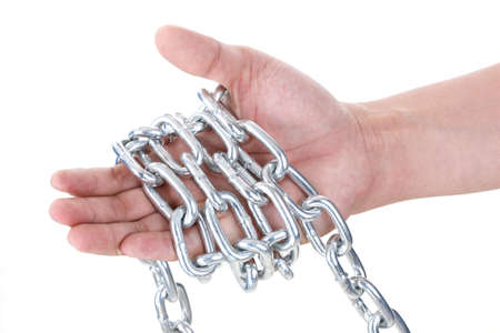 Chain in handの写真素材