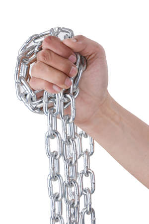 Chain in handの写真素材