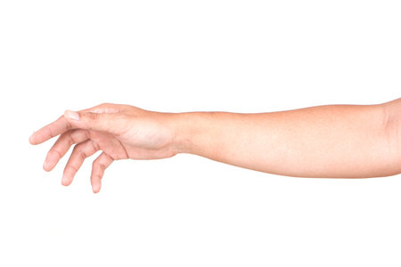 Male Caucasian hand gestures isolated over the white background, set of multiple images.