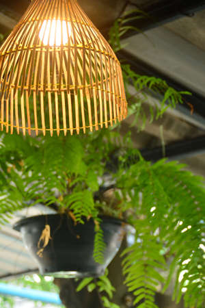 The Art of Wooden Lamp Decorationの写真素材