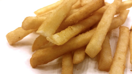 French fries on white