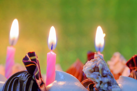 birthday candles on cake