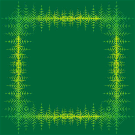 yellow line frame on green backgroundのイラスト素材