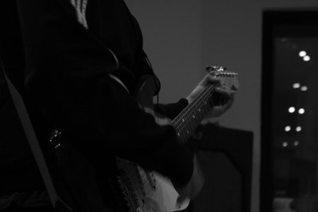 Musician in recording studio