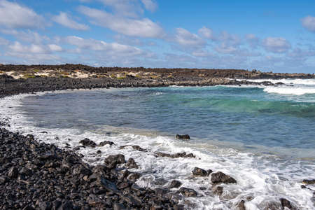 Caleta de Mojon, wild beach on North Lanzaroteの写真素材