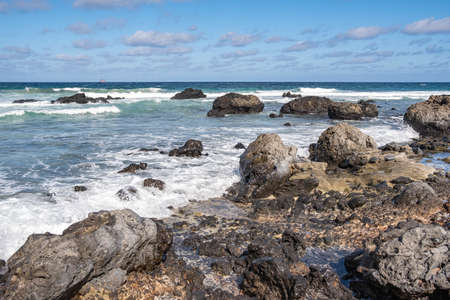 Caleta de Mojon, wild beach on North Lanzaroteの写真素材