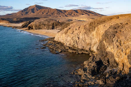 Sunset at playa Papagayo resort, Lanzarote, Canary islandsの写真素材