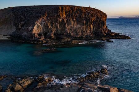 Sunset at playa Papagayo resort, Lanzarote, Canary islandsの写真素材