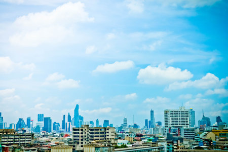 Cityscape and blue sky Bangkok Thailandのeditorial素材