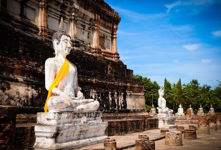 The Buddha statue and ancient remains in the Thailand