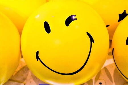 smile yellow balloon in the Partyの写真素材