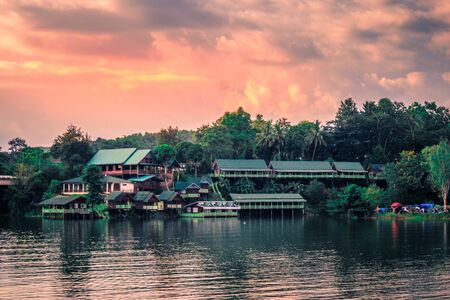 Riverside villageの写真素材