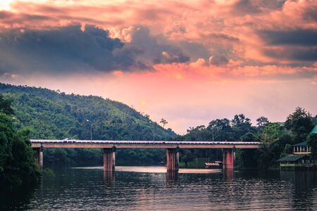 The bridge and twilight skyの写真素材