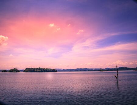 River and sky is purpleの写真素材