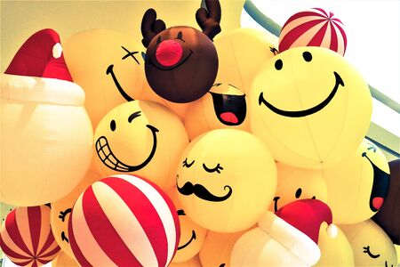 smile yellow balloon in the Partyの写真素材