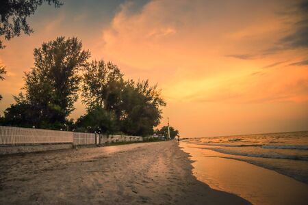 Beautiful wave on the beach, clear water, white sand in your holiday at andaman sea Phuket Thailand.の写真素材