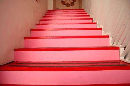 Take the flight ladder, the red ladder for boarding the planeの写真素材