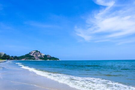 Mountain and beach landscape Prachuap Khiri Khan Province of Thailandの写真素材