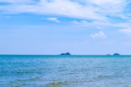 Beautiful wave on the beach, clear water, white sand in your holiday at andaman sea Phuket Thailand.の写真素材