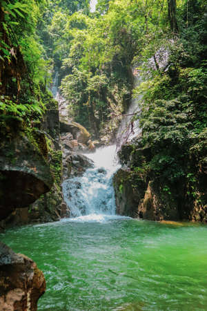 Beautiful waterfall in deep forest at Thailand.の写真素材